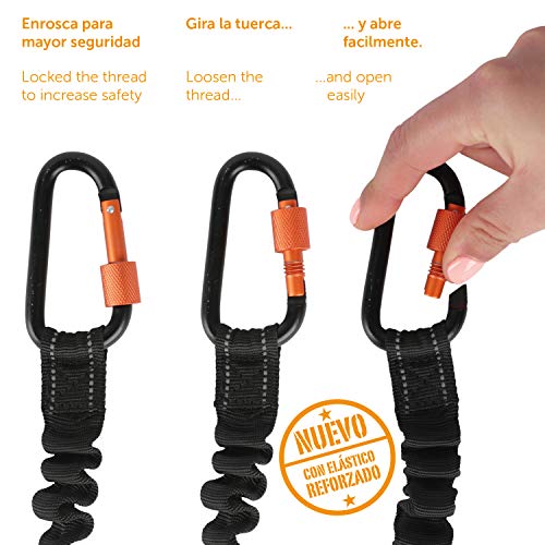 PET & CAR Cinturón de Seguridad Extensible para arnés de Perro. Previene Lesiones de Mascota pequeña en Coche por su Correa elástica, mosquetón Resistente y Ligero con Cierre de Seguridad (XS - S)