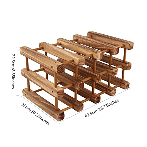 Pevfeciy Botellero Vino Madera, Modular, Extensible Almacenamiento de Botelleros para Exhibición de Vinos, Barra de Bar, Cerveza, Cocina Casera (12 Botellas),B