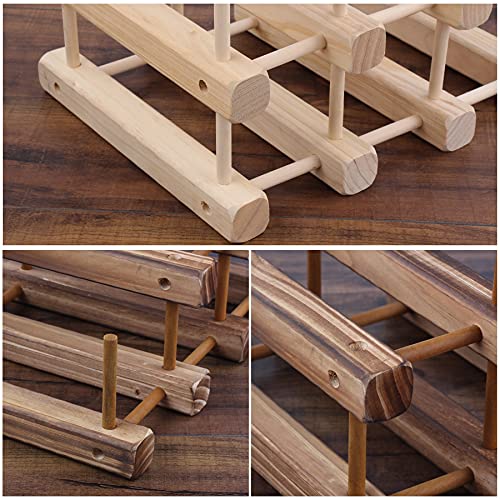 Pevfeciy Botellero Vino Madera, Modular, Extensible Almacenamiento de Botelleros para Exhibición de Vinos, Barra de Bar, Cerveza, Cocina Casera (12 Botellas),B