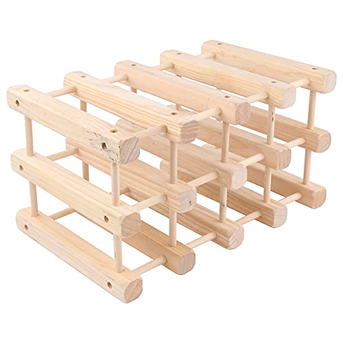 Pevfeciy Botellero Vino Madera, Modular, Extensible Almacenamiento de Botelleros para Exhibición de Vinos, Barra de Bar, Cerveza, Cocina Casera (12 Botellas),B