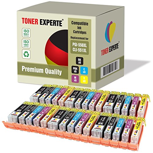 PGI-550XL CLI-551XL TONER EXPERTE® 30 XL Cartuchos de Tinta compatibles para Canon PIXMA iP7250 iP8750 iX6850 MX925 MX725 MG5650 MG6350 MG6450 MG6650 MG5550 MG5450 MG7150 MG7550 | Alta Capacidad