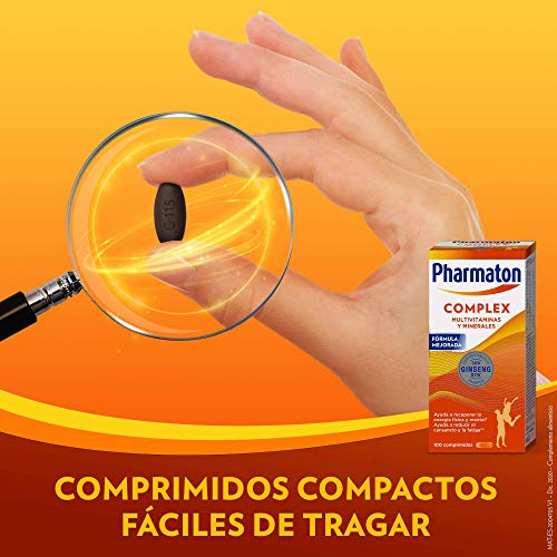 Pharmaton Complex - Multivitamínico con Ginseng - 60 Comprimidos Compactos - Energía Física y Mental