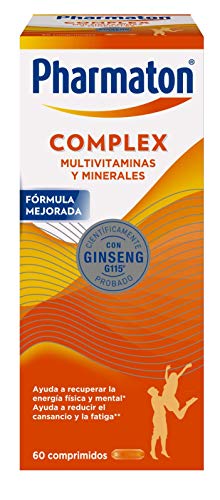 Pharmaton Complex - Multivitamínico con Ginseng - 60 Comprimidos Compactos - Energía Física y Mental