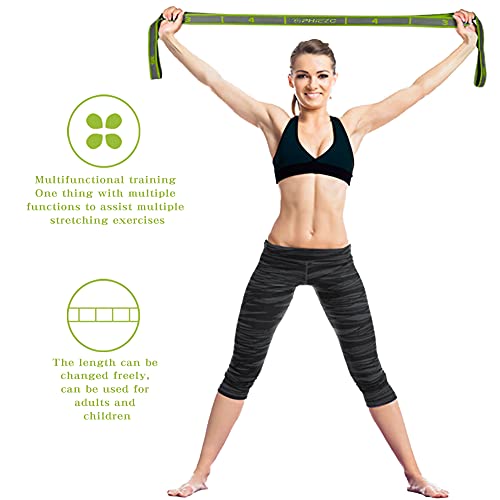 PHIEZC Yoga Cinturon Yoga Strap Belt, cinturón de yoga de 9 vueltas, banda de alta resistencia elástica para fisioterapia, rehabilitación, estiramiento, fitness en casa