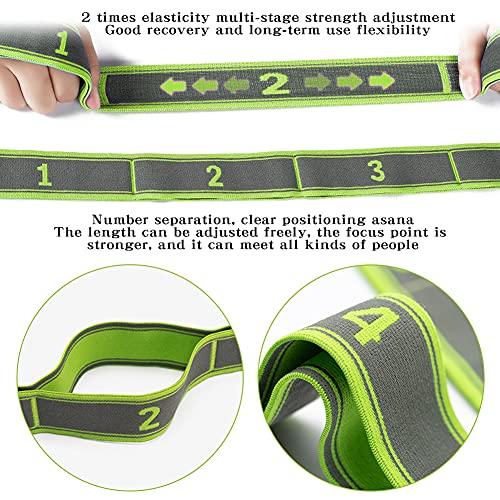 PHIEZC Yoga Cinturon Yoga Strap Belt, cinturón de yoga de 9 vueltas, banda de alta resistencia elástica para fisioterapia, rehabilitación, estiramiento, fitness en casa