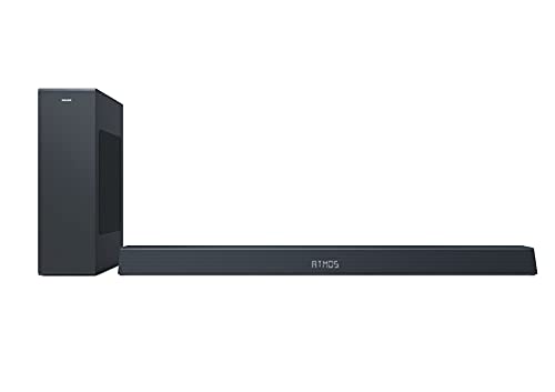 Philips B8405/10 Barra de Sonido con Subwoofer Inalámbrico (2.1 Canales, Bluetooth, 240 W, Dolby Atmos, Compatible con DTS Play-Fi, Se Conecta Asistentes de Voz, Perfil bajo) - Modelo 2021/2022