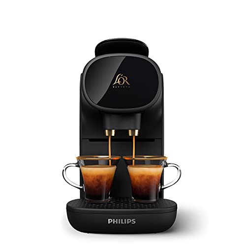 Philips l'Or Barista Sublime Cafetera de Cápsulas, Negro Piano, Reconocimiento de Cápsula Doble, 1 o 2 Tazas, Bandeja de Goteo Ajustable, LM9012/60