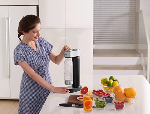 Philips Water Solutions GoZero - Máquina de agua con gas, Sifón de cocina, Dispensador de Soda, Soda maker, Máquinas para hacer soda, Bebidas carbonatadas, Botella de agua sin BPA, 1 Litro, Negro