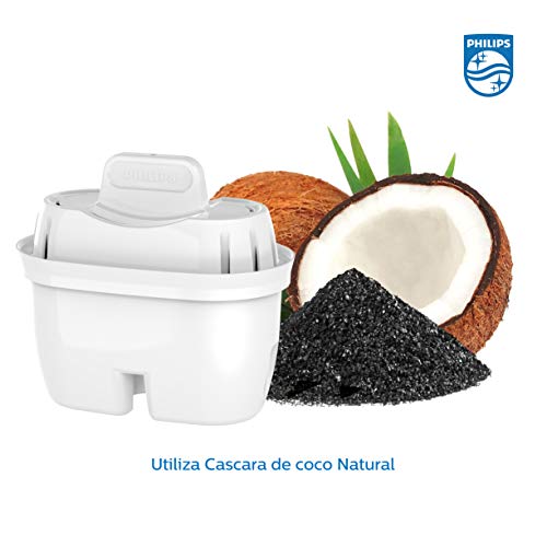 Phillips - AWP212 - Filtro de agua Micro X Clean, Cartuchos para filtración de agua, Compatible con jarras Philips y principales marcas, cartucho Oval - Pack 5+1