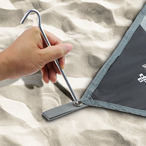 PHILORN Grande Manta de Picnic Esterilla de Playa(200×150 cm) con 4 Estacas Metálicas Plegable Portátil Impermeable Ligero para Viajar, Acampada