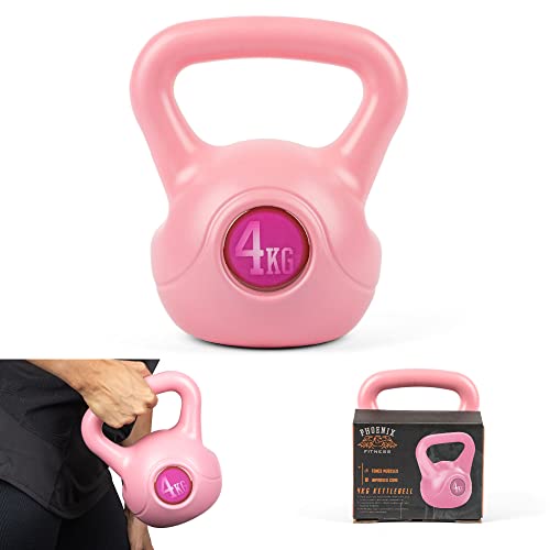 Phoenix Fitness 4kg Pink Kettlebell Pesa Rusa Rosa de 4 kg, Unisex