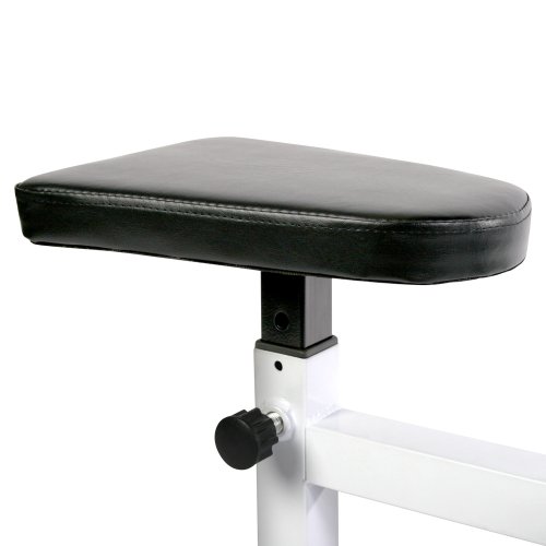 Physionics Banco de Biceps - Carga máxima 200 kg, Apoyabrazos y Asiento Regulable, Soporte Ajustable, Metal, 95/50 cm - Banco de Pesas, Ejercicios