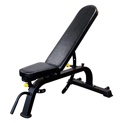 PIAOLING Multifunción Ajustable Banco de Pesas, Entrenamiento de Fuerza Disminución Incline Bancos Plana de Entrenamiento for Personal Comercial Gimnasio (Color : Black)