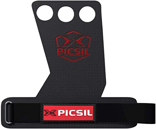 PICSIL Falcon Calleras para Cross Training, Grips de 2&3 Agujeros, Almohadilla Extra para Mayor Protección y Confort, para Gimnasio, Box, Halterofilia, Previenen Ampollas y Desgarros, Unisex, 3H, XL