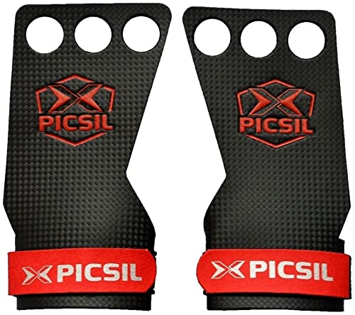 PICSIL Falcon Calleras para Cross Training, Grips de 2&3 Agujeros, Almohadilla Extra para Mayor Protección y Confort, para Gimnasio, Box, Halterofilia, Previenen Ampollas y Desgarros, Unisex, 3H, XL