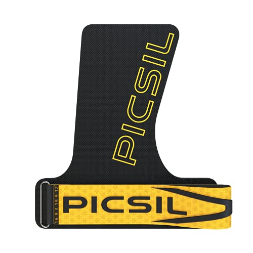 PICSIL Golden Eagle Calleras Sin Agujeros, Fingerless Grips para Cross Training, Gimnasio, Box, Halterofilia, Previenen Ampollas y Desgarros, Mayor Retención del Magnesio, Unisex (Gold, G (S/M))