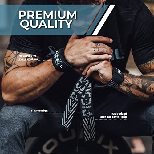 Picsil Straps Powerlifting, Correas Levantamiento de Pesas con Soporte Acolchado, Agarres Ideales para Fitness, Gimnasio, Halterofilia, Peso Muerto, para Mujeres y Hombres (Negro)