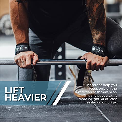 Picsil Straps Powerlifting, Correas Levantamiento de Pesas con Soporte Acolchado, Agarres Ideales para Fitness, Gimnasio, Halterofilia, Peso Muerto, para Mujeres y Hombres (Esmeralda)