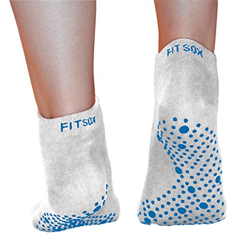 Pilates, Yoga, Barre, Ballet, Baile, Aptitud, Artes Marciales, Gimnasio, Rutina De Ejercicio, Antideslizante, Apretón, Patinar, Prevención De Caída, Hospital, Calcetines. Fit Products (Blanco / Azul)