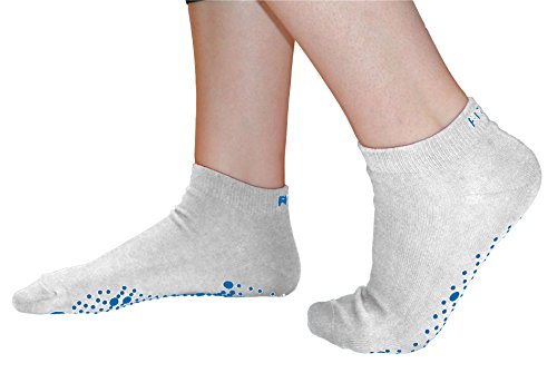 Pilates, Yoga, Barre, Ballet, Baile, Aptitud, Artes Marciales, Gimnasio, Rutina De Ejercicio, Antideslizante, Apretón, Patinar, Prevención De Caída, Hospital, Calcetines. Fit Products (Blanco / Azul)