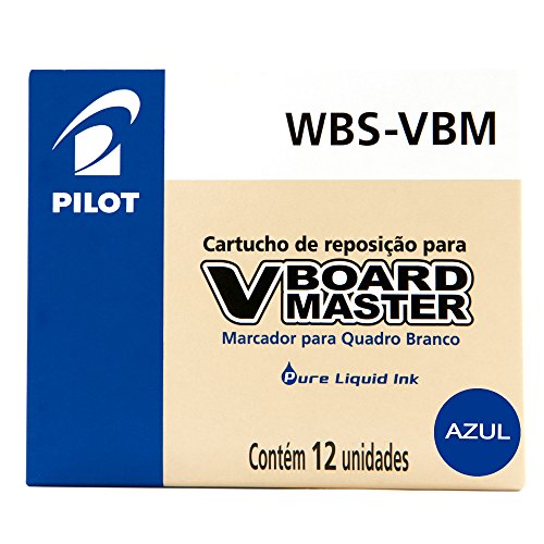 Pilot - Cartucho WBS-VBM - Recambio para rotulador pizarra V-Board Master , 12 unidades, Negro