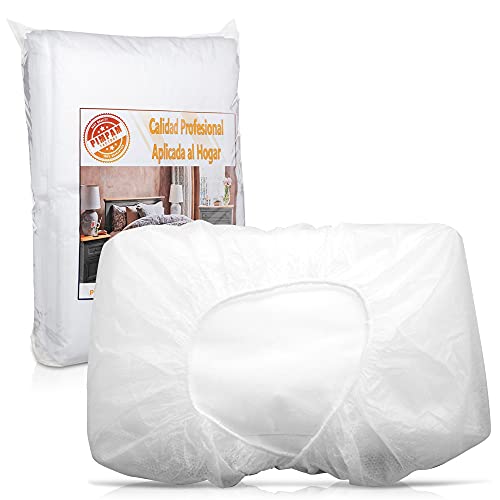 PimPam Factory - Pack de 10 Sábanas de TNT Desechables Ajustable | Fabricado en España 95X220cm | 100% Reciclables | Repele Líquidos | Ideal para Camas y Camillas de Masaje