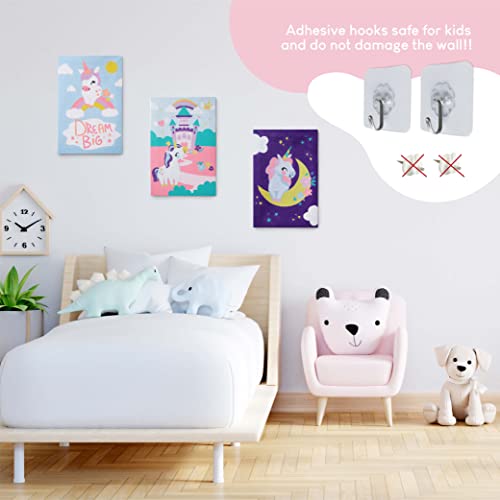 Pintar por Numeros Niños Unicornios, Pack 3 Lienzos - BONNYCO | Unicornios para Niñas, Kit Manualidades para Niñas, Juguetes Regalos para Niñas | Dibujos para Pintar con Numeros Unicornio Juguete