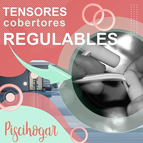 PisciHogar Tensores Gomas elásticas para Lona o cobertor de Invierno de Piscina. Regulables. Pack de: (25 Uds)