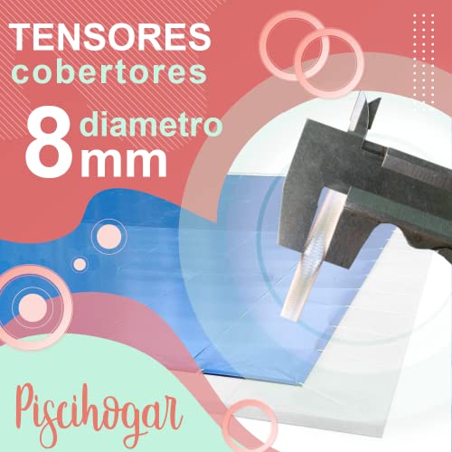 PisciHogar Tensores Gomas elásticas para Lona o cobertor de Invierno de Piscina. Regulables. Pack de: (25 Uds)