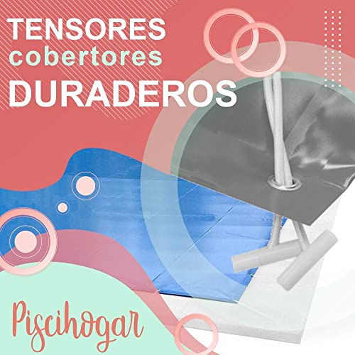 PisciHogar Tensores Gomas elásticas para Lona o cobertor de Invierno de Piscina. Regulables. Pack de: (25 Uds)