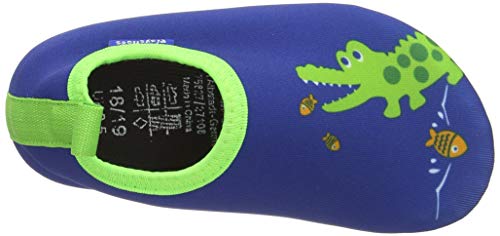 Playshoes Zapatillas de Agua con protección UV Cocodrilo, Zapatos para Playa Unisex niños, Azul (Marine 11), 24/25 EU