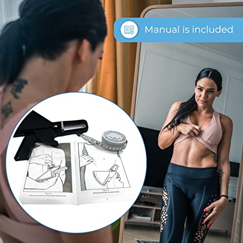 Plicómetro Profesional + Cinta Métrica Corporal Antropométrica Medidor De Grasa Corporal Para Calcular Porcentaje De Body Fat, Diámetros Óseos y Musculares