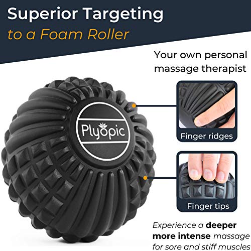 Plyopic Bolas Rodillos de Masaje – (Set de 4 Massage Balls) – para Automasaje Muscular, Liberación Miofascial, Trigger Point y Crossfit. Elimina Dolores Musculares: Espalda Cuello Piernas