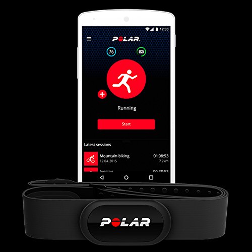 Polar H10 - Sensor de Frecuencia cardíaca Bluetooth con banda pectoral - Negro, M-XXL