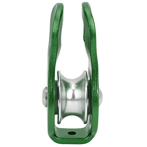 Polea de Alpinismo Aleacin de Aluminio de Alta Resistencia Polea Simple Escalada Cuerda Fija Polea de Escalada Seguridad Herramientas al Aire Libre(Verde)