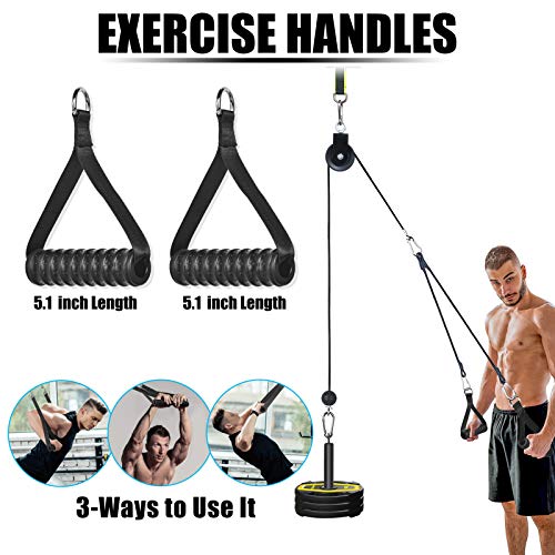 Poleas Gimnasio 3 en 1 para Fitness en Casa, 16 piezas de Accesorios de Polea Gimnasio Tirón LAT y Levantando, DIY Polea Gym Acero para Tríceps, Bíceps, Rizos, Brazo, Antebrazo, Hombro, Mosca de Cable