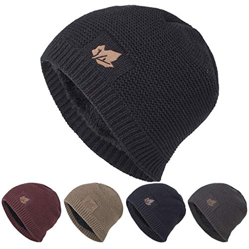 POLP Sudaderas con Capucha Hombres Gorro de Punto Invierno Caliente Tejido Unisex Gorros de Punto para Hombre Mujer Sombrero de protección auditiva Clásico