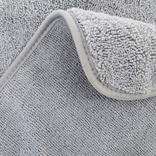 Polyte - Toalla de baño de Microfibra superabsorbente antipelusa - Secado rápido - Gris - 145 x 76 cm - Pack de 4