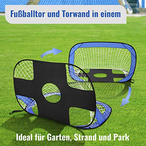 Portería de fútbol para jardín (Mini portería de fútbol para niños). Portería Plegable con Red. Estable, portátil y Desmontable: se Monta como una Tienda de campaña. Tamaño: 120x80cm