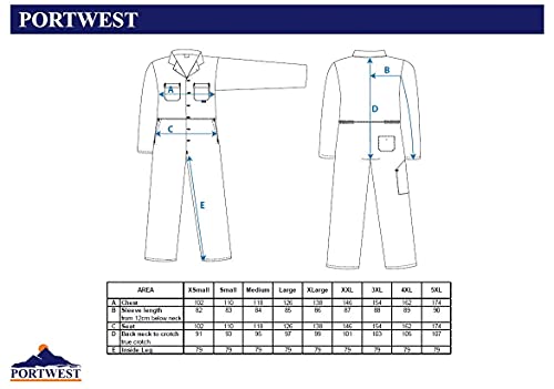 Portwest Mono Euro Work, Longitud Regular, Color: Armada, Talla: M, S999NARM