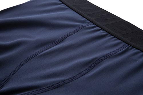 PowerLayer Hombre y Niño Mallas de Compresion Termicas para Running - Pantalon Deporte - Navy Eclipse (Azul), XL Niños (12-14 Años)