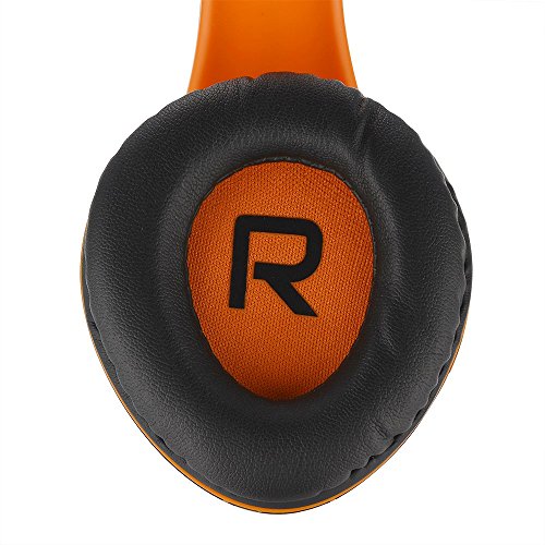 PowerLocus P2 – Auriculares Bluetooth inalambricos de Diadema Cascos Plegables, Casco Bluetooth con Sonido Estéreo Micro SD/TF, FM con micrófono y Audio Cable para Movil, PC, Tablet - Naranja