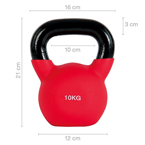 POWRX - Kettlebell Hierro Fundido 4-30 kg - Pesa Rusa con Revestimiento de Neopreno (10 kg)