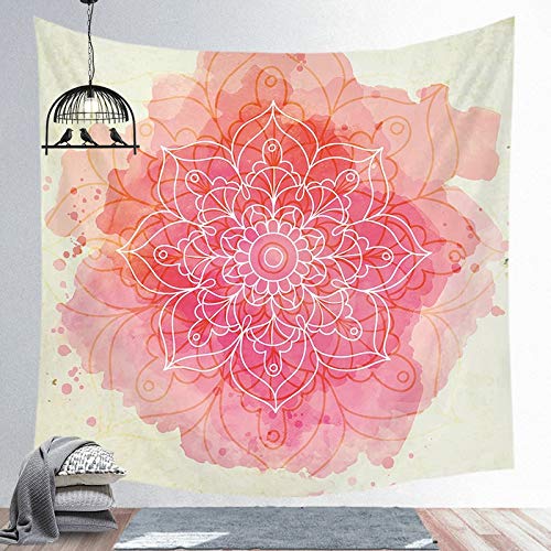 PPOU Fuwa Tacchi Mandala Grande Tapiz Indio Colgante de Pared Estera de Playa Bohemia Manta Fina de poliéster Manta de mantón de Yoga Manta A8 180x200cm