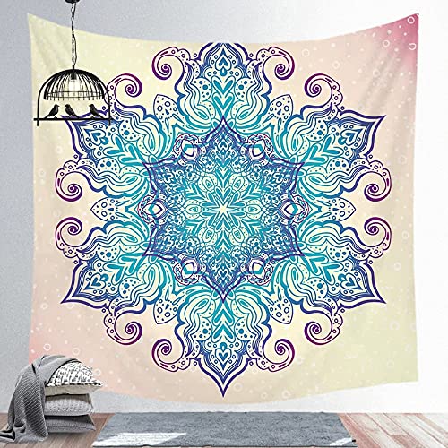 PPOU Fuwa Tacchi Mandala Grande Tapiz Indio Colgante de Pared Estera de Playa Bohemia Manta Fina de poliéster Manta de mantón de Yoga Manta A8 180x200cm