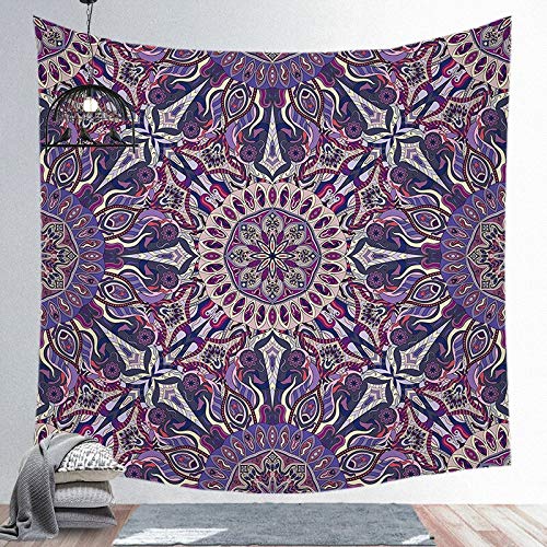 PPOU Fuwa Tacchi Mandala Grande Tapiz Indio Colgante de Pared Estera de Playa Bohemia Manta Fina de poliéster Manta de mantón de Yoga Manta A8 180x200cm