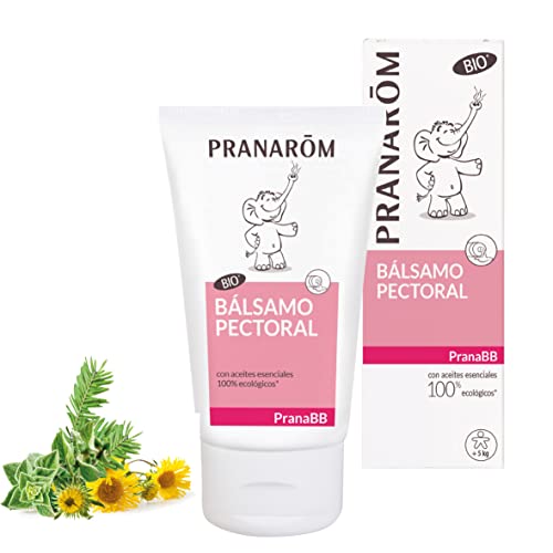 Pranarôm PranaBB Bálsamo Pectoral, Facilita la respiración, Aceites esenciales y vegetales 100% puros, naturales y BIO, Formulacion especial (desde 5kg), 40 ml