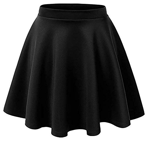 Pretty Fashion Falda de patinador para niños, acampanada, de cintura alta, para niños, de 5 a 13 años, Negro, 9-10 Años