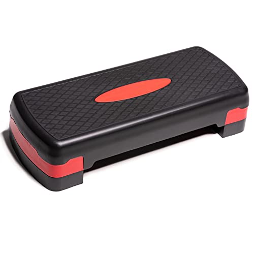 PRISP Step para Fitness 68 cm; Ajustable en 2 Alturas (10/15cm); Stepper Aerobic para su Gimnasio en casa; 68 x 28 cm