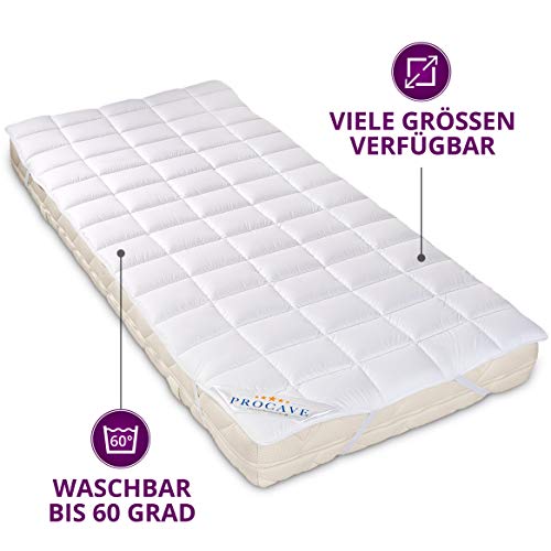 PROCAVE Micro Confort Protector colchón en Varios tamaños, Made in Germany, Funda colchón de Microfibra y poliéster, Soft Touch, Válido para Camas de Agua y Box Spring, 90x200 cm